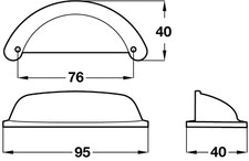 Ariel Knob & Cup Handle Cabinet Door Handles Antique Pewter Finish 76mm Cup