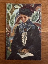 Vintage Postcard UK ?? Lady with a Book by Vanessa Bell c1945 