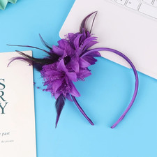 Flower Feather Hair Fascinator on Headband Bespoke Wedding Royal Ascot Races UK