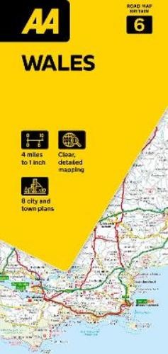 Road map wales - road, aa
