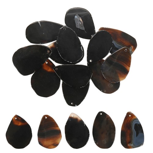 Agate slices black 12 - agate, pcs