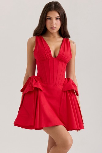 Amalia red cotton bow - cotton,