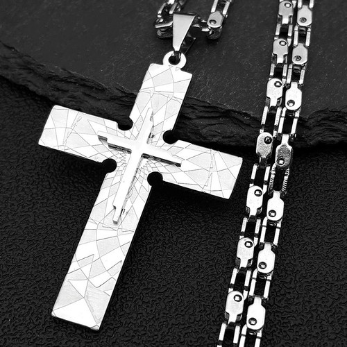 Silver large cross - silver,