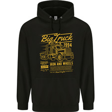 Big Truck Lorry Driver HGV Mens 80% Cotton Hoodie