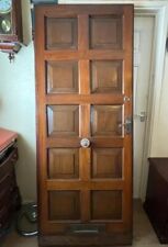 Antique Georgian Solid Oak Wood Mahogany 10 Panel Door (Collection Only) 