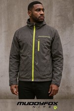 Muddyfox Nites Cycling Jacket L Grey HiVis Zip Reflective Vented RearPocket...