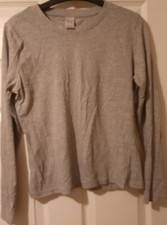 Tesco Size 12/14 Grey  Cotton Top