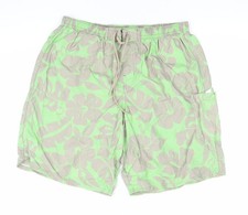 Marks and Spencer Men’s Green Floral Swim Shorts L Tropical Quick Dry