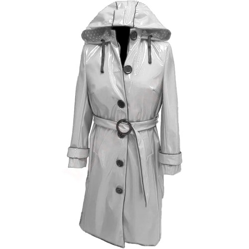 Women pvc leather trench - leather,