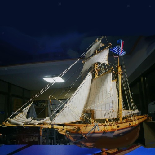 Wooden sailing boat ship - wooden,