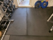 Thick black rubber gym floor mats
