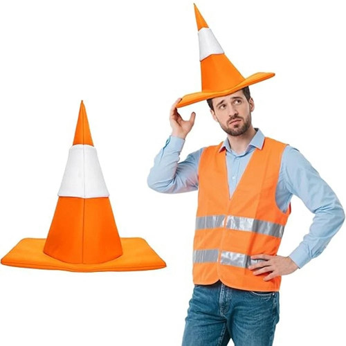 Traffic cone hat foldable - cone,