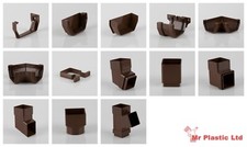 Brett Martin 114mm Square gutter & 64/65mm Down pipe fittings in Brown