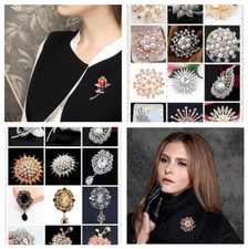 New Brooch Rhinestone Crystal Diamante Wedding Broach Pin With Organza Gift Bag 