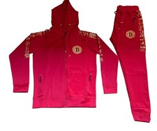 Mens red tracksuit, designer B urban hip hop tracksuit bling street wear