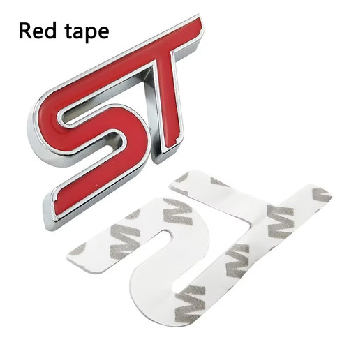 Red blue front grille badge - front,