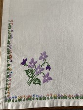 Vintage Linen Hand Embroidered