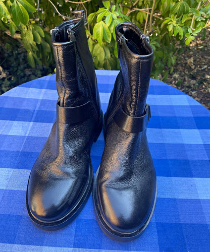 Next black leather ankle biker - ankle,