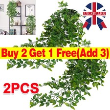 2 X Artificial Fake Hanging Basket Plants Vine Home Decor Outdoor