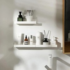 White No Drill Shower Shelf