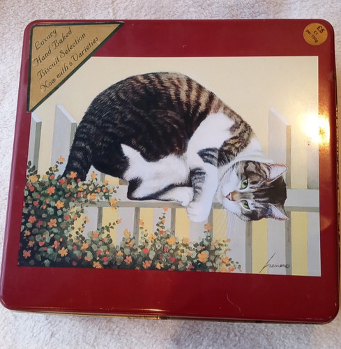 Vintage biscuit tin bhs - tin, vgc