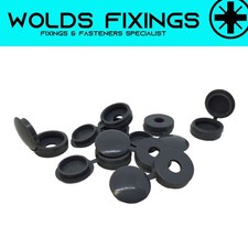 SMALL ANTHRACITE PLASTIC HINGED SCREW COVER CAPS TO FIT 6g OR 8g GAUGE SCREWS