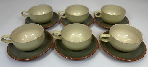 Denby juice tea cups saucers - tea,