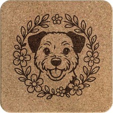 'Border Terrier Floral Wreath'