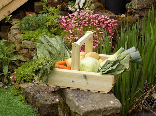 Pear tree wooden garden trug - tree,