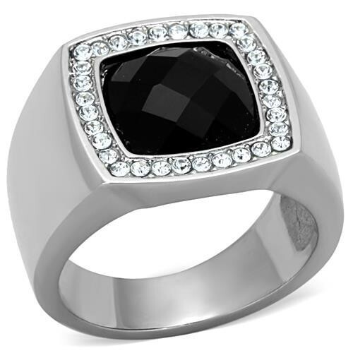 Mens jet ring - , black