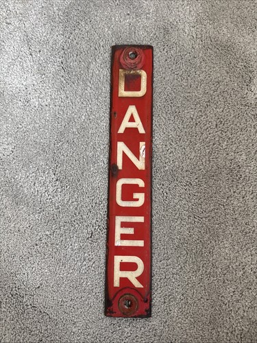 Vintage enamel danger sign - vintage,