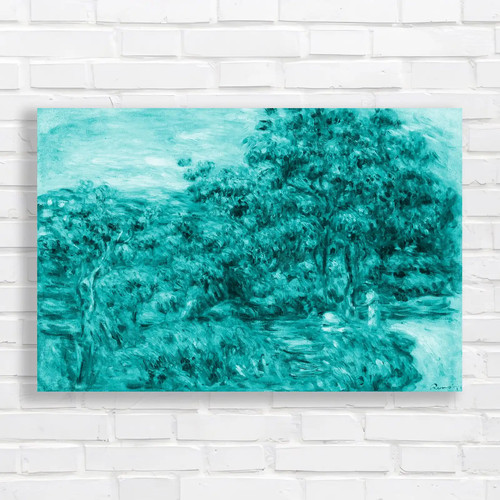 Lush woodland landscape - landscape, teal