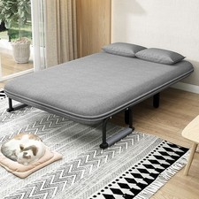 Upholstered 2 Seater Fabric Sofa Bed Sleeper Couch Sofabed Settee Recliner Beds