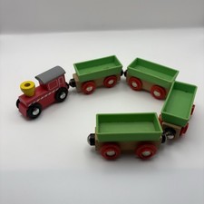 Wooden Train Track Engine & 4