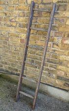 (52) VINTAGE  WOOD 6 RUNG  LADDER - COLLECT OR DELIVERY