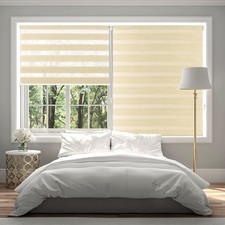 Deco Window Zebra Blinds 48x84 Beige Dual Layer Sheer & Privacy Shades