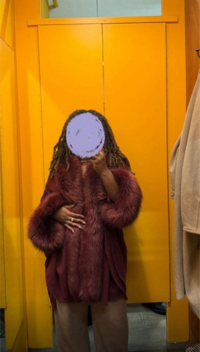 Vintage burgundy faux fur - burgundy,