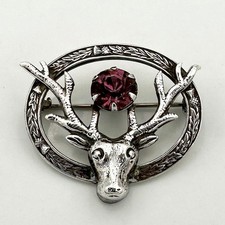 VINTAGE SCOTTISH STAG BROOCH STERLING SILVER WARD BROTHERS c1960
