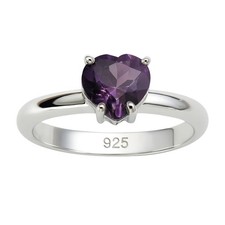 Amethyst Heart Shape Sterling