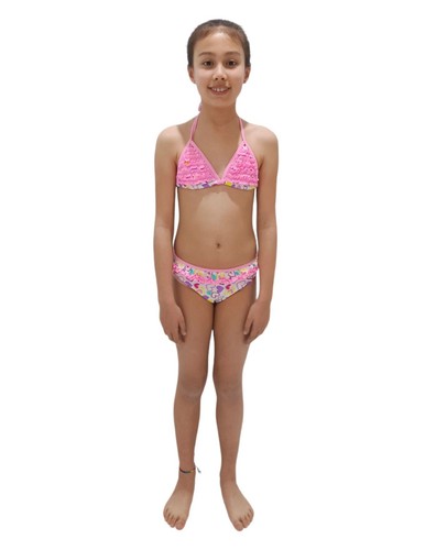 Girls piece pink bikini set - 2,