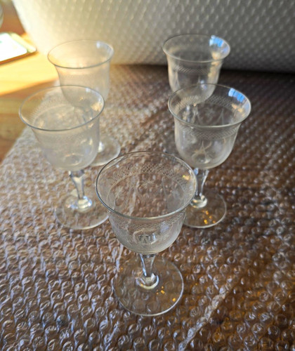 Set clear etched stemmed - of,