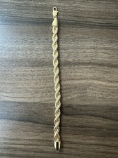 9 Carat Gold Filled 8 Mm Rope Bracelet 8 Inches, Non Tarnish