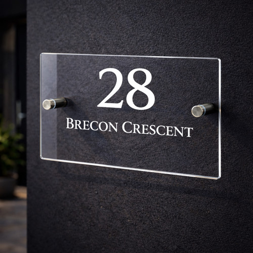 Modern house number sign - number,
