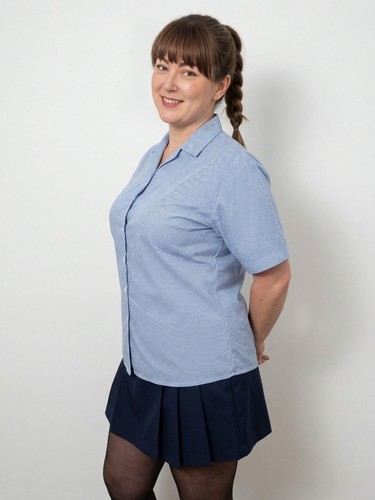 Banner blue check gingham - banner,
