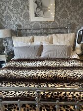 Dunelm Brown, leopardprint, fleecy Double size throw