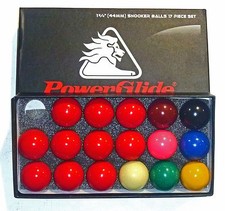 POWERGLIDE 1 3/4" (4.44cm)  SNOOKER 17 BALL SET FOR HOME USE TABLE