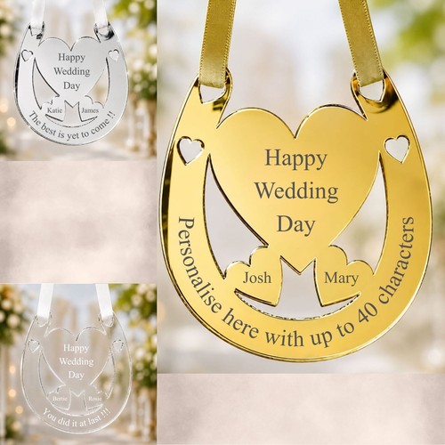 Personalised happy wedding - personalised, day