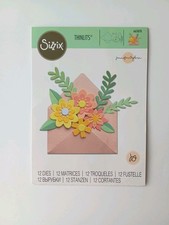Sizzix Thinlits Die Set Flowers With Envelope 665078 Flowers Leaves Foliage Rare