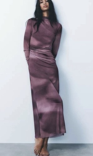 Zara draped tulle dress midi - tulle,