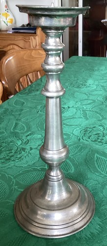 Vintage pewter candlestick - pewter,